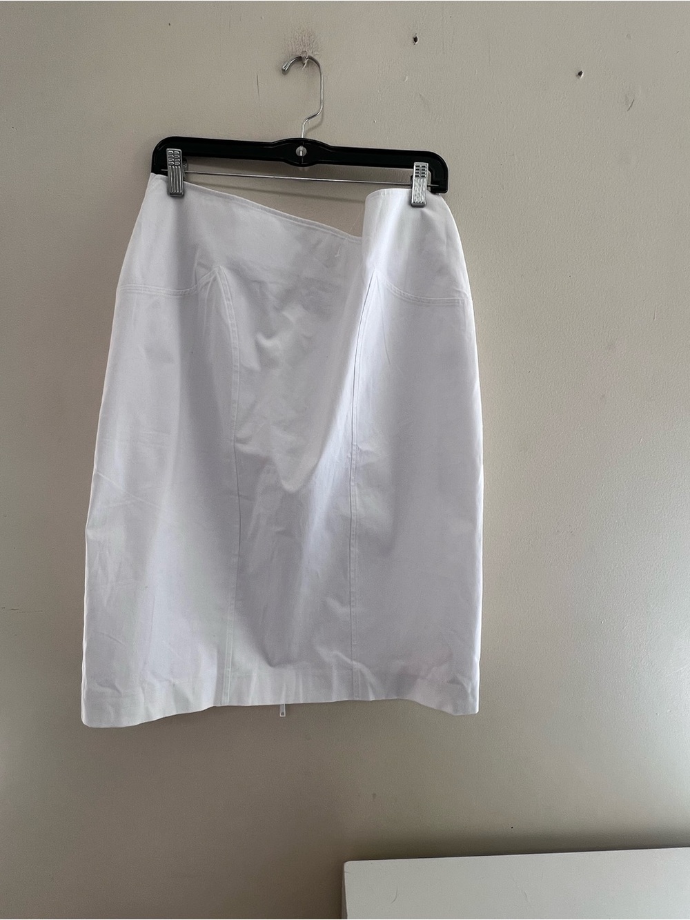 Lafayette 148 New York White Tailored Pencil Skirt